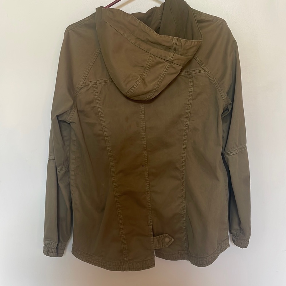 AMERICAN EAGLE OUTFITTERS WOMENS ARMY GREEN OUTDOOR JACKET HOOD - Picture 5 of 8